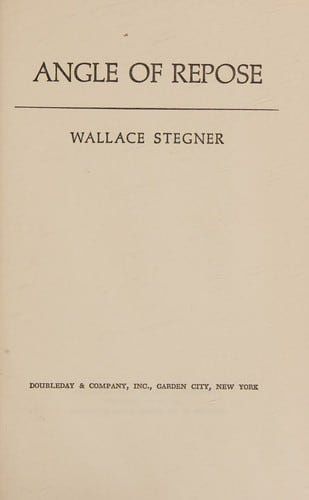 Cover of Angle of Repose by Wallace Stegner
