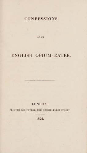 Cover of Confessions of an English opium eater by Thomas De Quincey