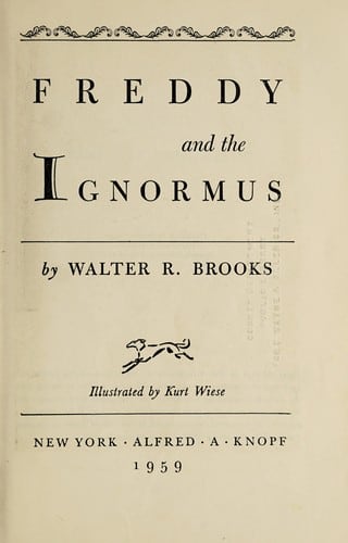 Cover of Freddy and the Ignormus by Walter R. Brooks