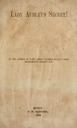 Cover of Lady Audley's Secret by Mary Elizabeth Braddon