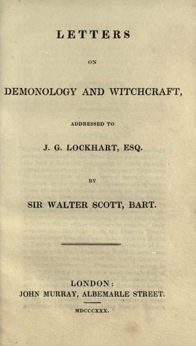 Cover of Letters on demonology and witchcraft by Sir Walter Scott