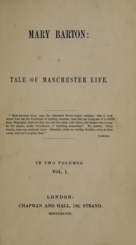 Cover of Mary Barton by Elizabeth Cleghorn Gaskell
