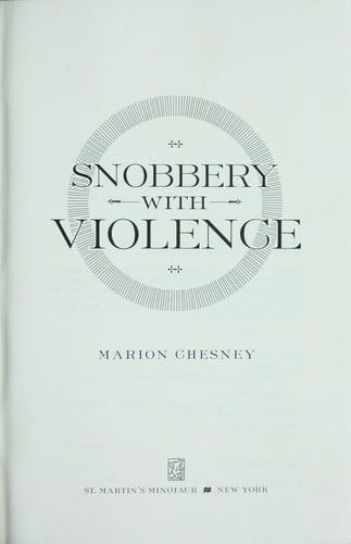 Cover of Snobbery with Violence by Marion Chesney