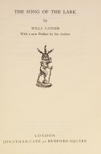 Cover of The Song of the Lark by Willa Cather
