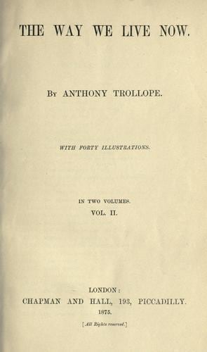 Cover of The Way We Live Now by Anthony Trollope