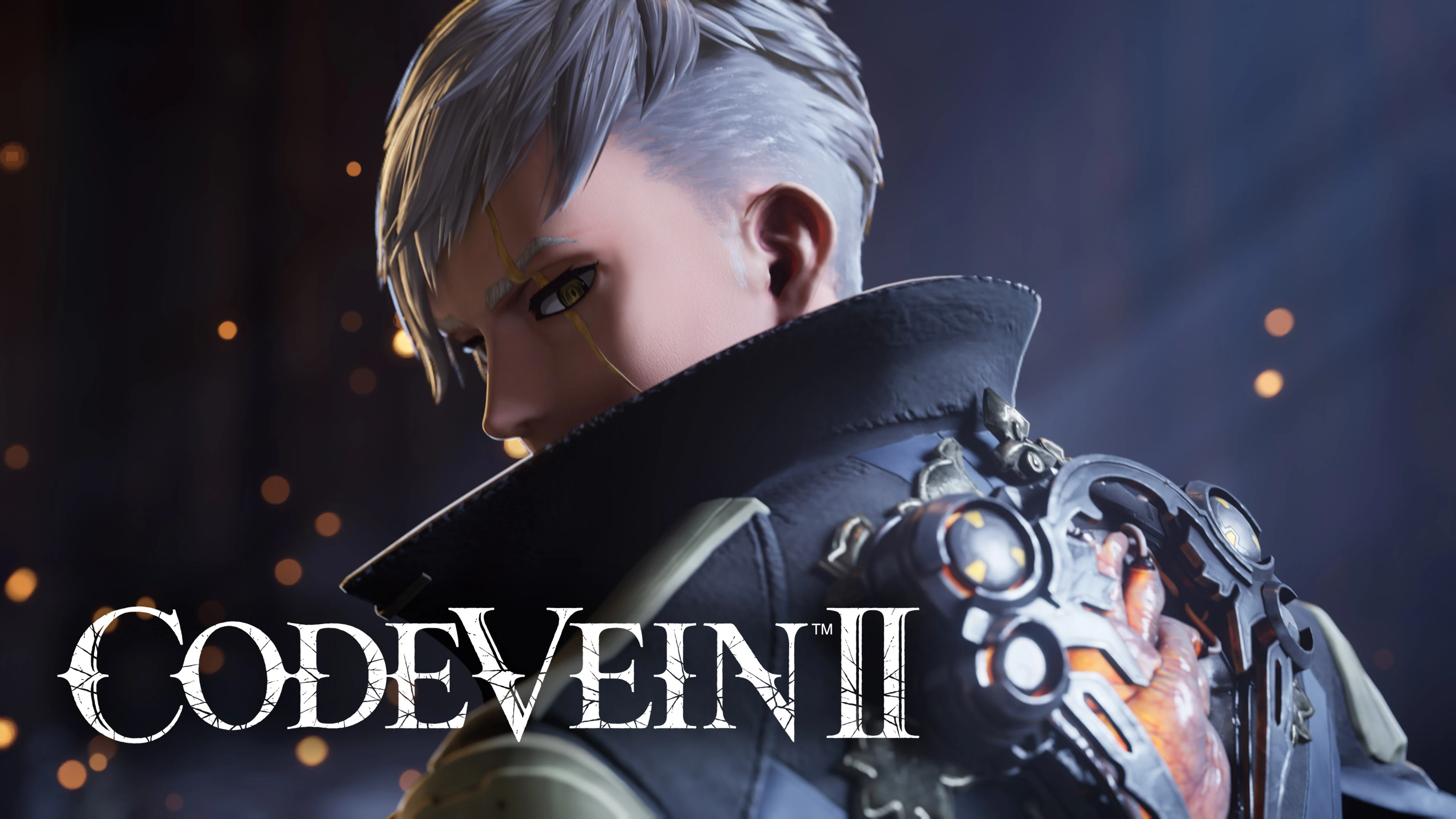 Code Vein II official artwork showing a silver-haired character with the Code Vein II logo