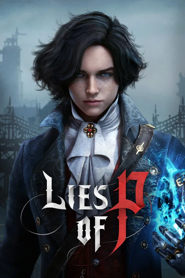 Lies of P key art showing a puppet-hunting figure in a dark city street
