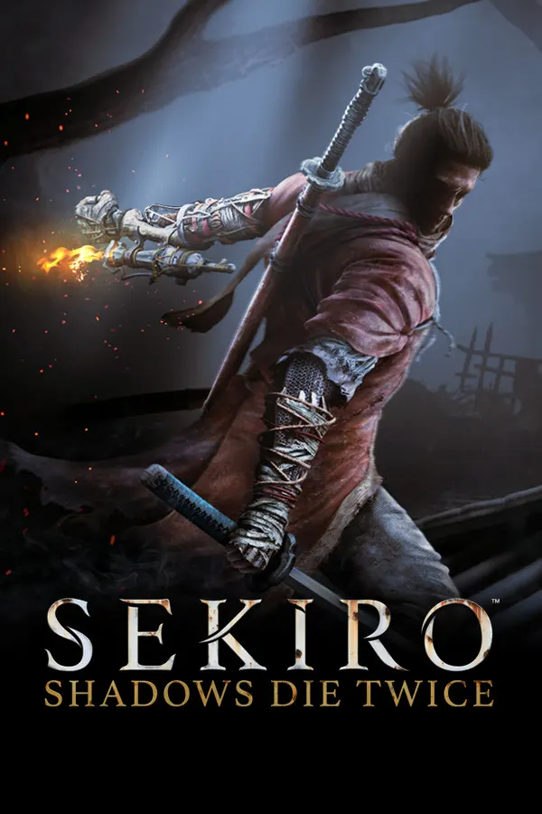 Sekiro publisher artwork showing Wolf with his sword and prosthetic arm