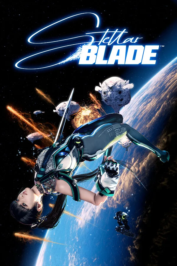 Stellar Blade key art showing Eve with her sword on a ruined Earth