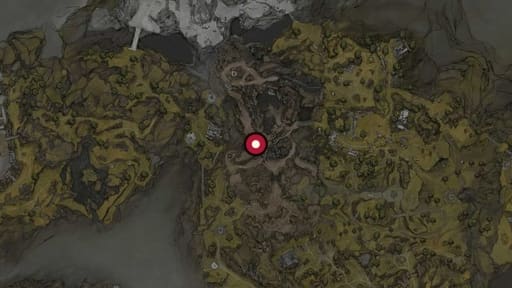 Map position of Starved Harridan